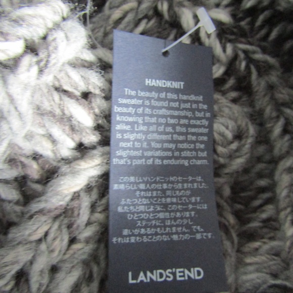 Grey Land's End Hand Knit sweater, size M - Picture 2 of 6
